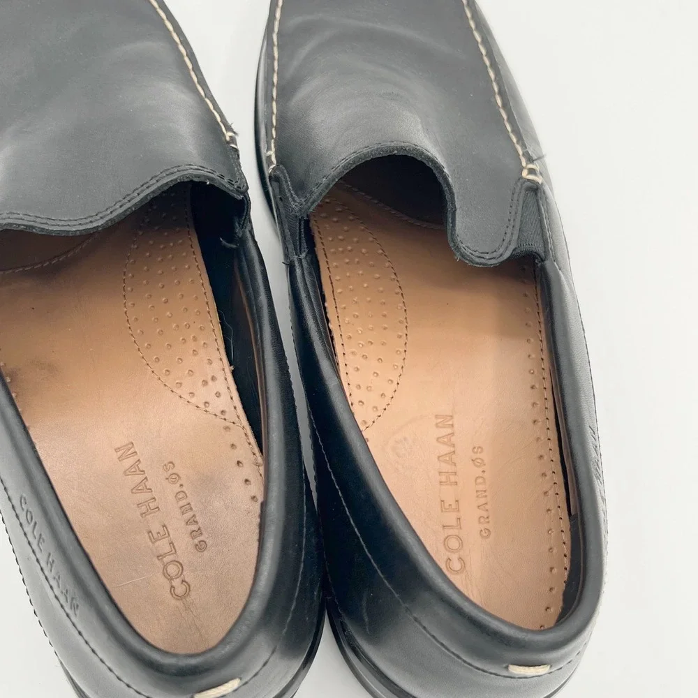 Cole Haan‎ Grand Os Santa Barbara C25938 Mens 11 Black Leather Loafers Slip On